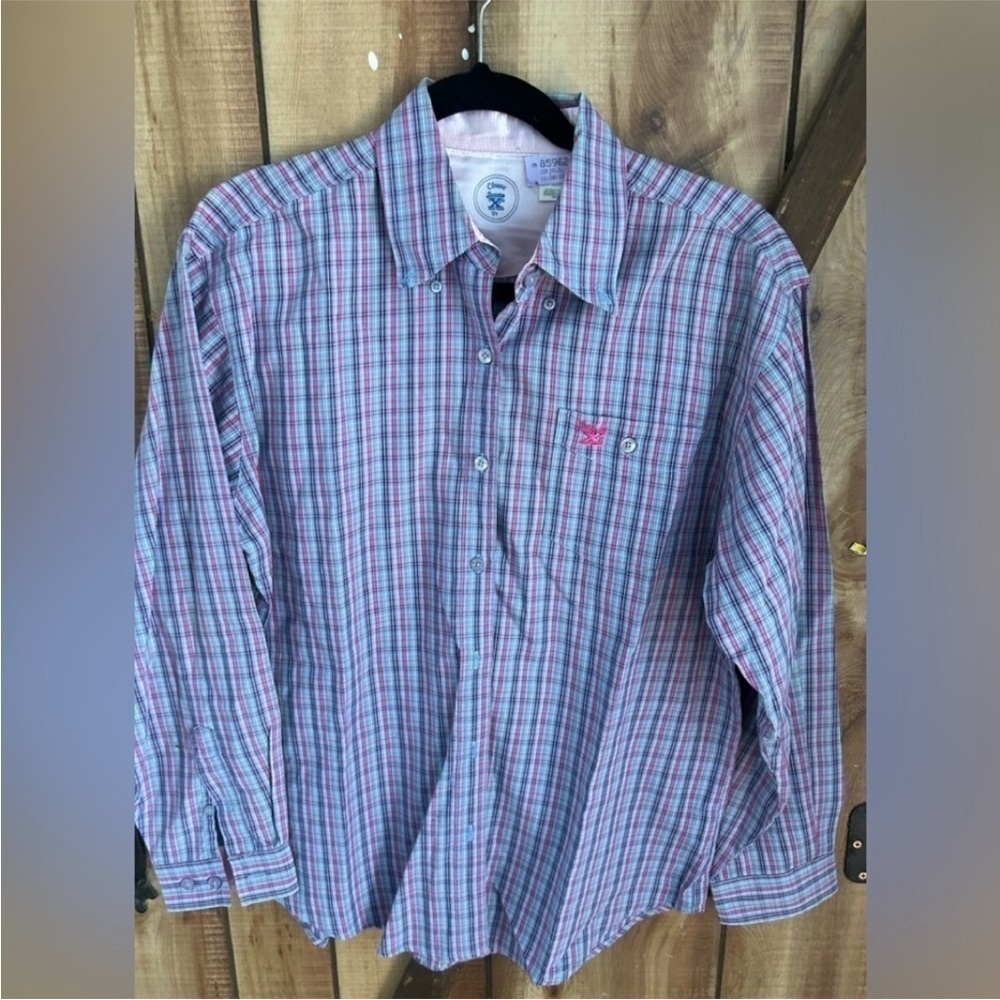 Twenty X Women’s Plaid Pink Purple Long Sleeves Western Button Down Shirt Sz M